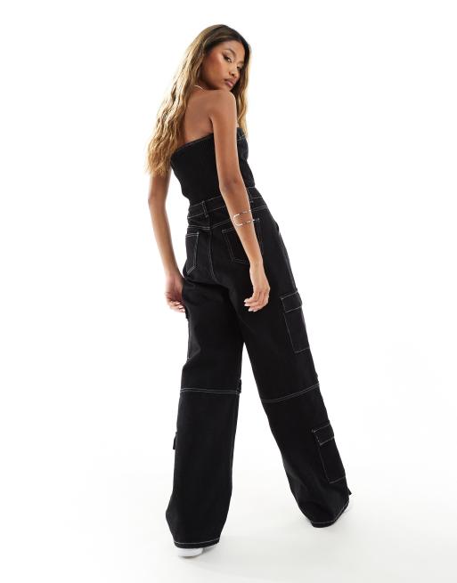 Liquor n Poker denim bandeau jumpsuit, 2 of 4