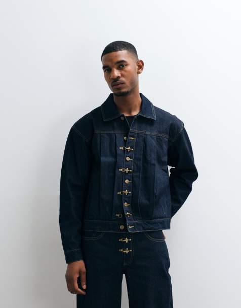 Liquor N Poker - Denim co-ord set met brandweersluiting detail in indigo - view 1