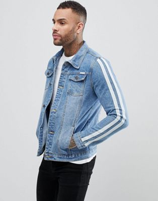 jean jacket with white stripes