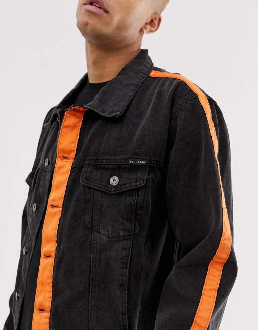 Black and on sale orange jean jacket