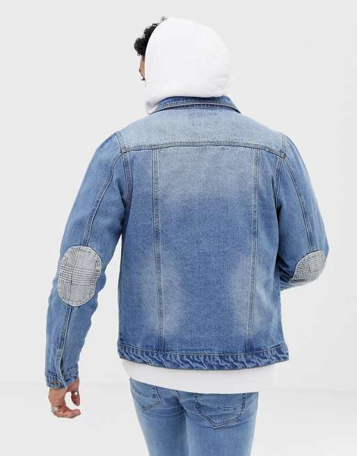 Jean jacket sales elbow patches