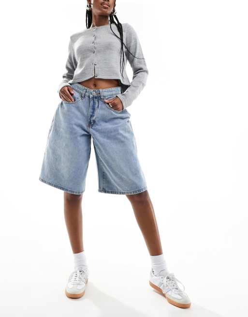 Liquor N Poker – Denim-Jorts in mittlerer Waschung