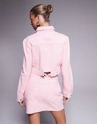 LIQUOR N POKER DENIM METAL DETAIL JACKET 