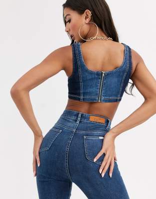 denim top crop