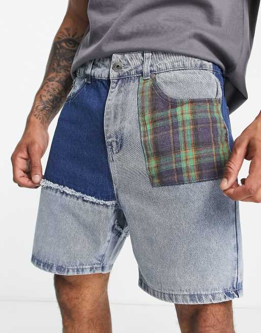 Liquor N Poker - Denim short in lightwash blauw met panelen, deel van co-ord set