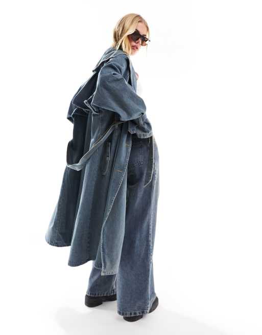 Msgm denim outlet trench coat