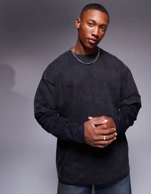 Liquor N Poker Double Layered Motif Tee In Black