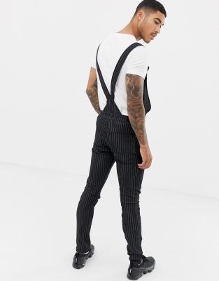 pinstripe dungarees