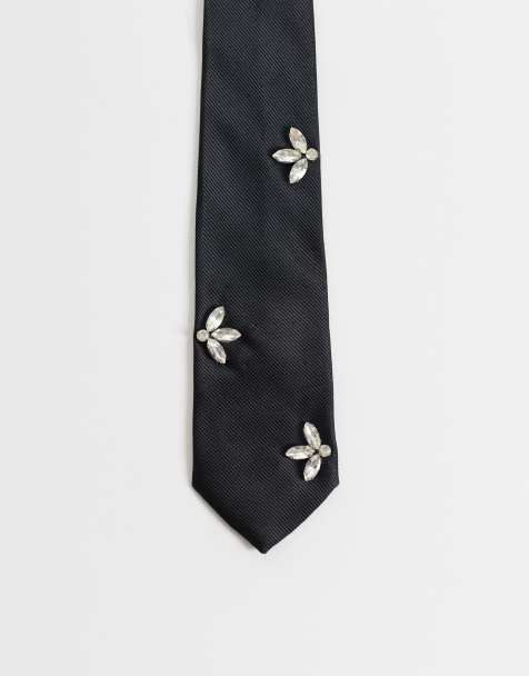 Liquor N Poker embellished tie in black - view 1