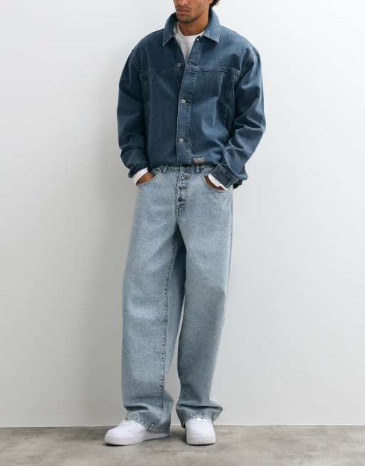 Liquor N Poker ensemble jeans ample décontracté avec détail strass délavé vintage, 1 de 5