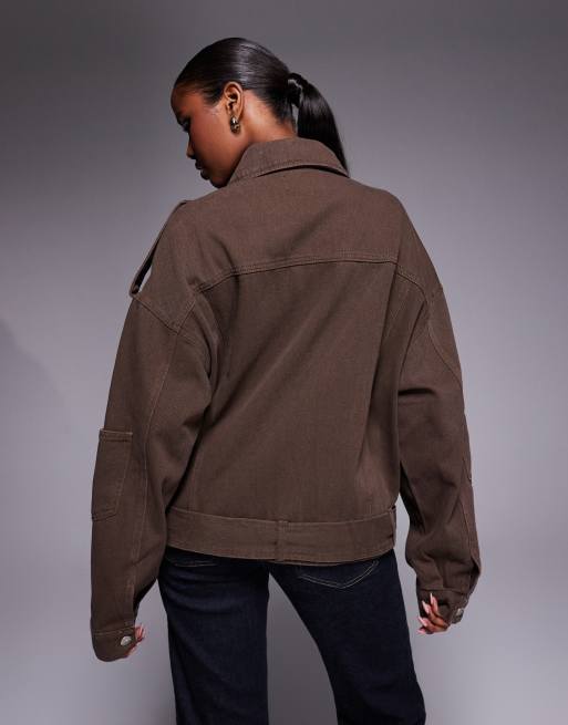 Liquor N Poker - Giacca biker beige con zip, 2 di 4