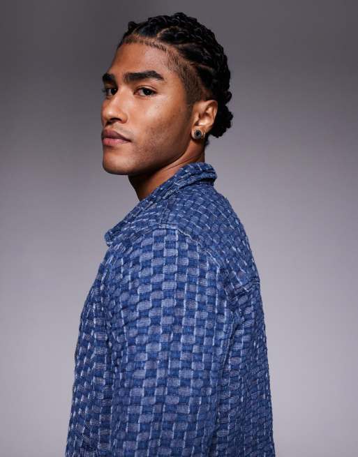 Liquor N Poker - Giacca in denim blu con zip in coordinato, 4 di 5