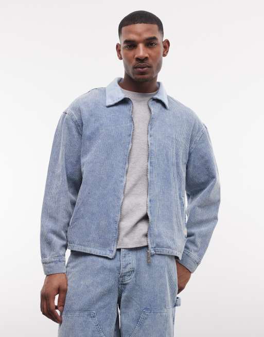 Liquor N Poker - Coordinato in denim a coste blu slavato, 2 di 4