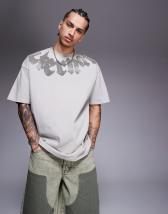 Liquor N Poker overszied varsity hockey t-shirt in black