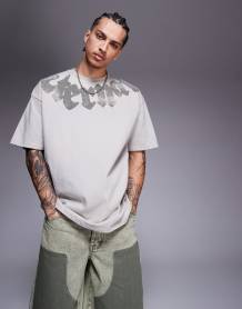 Liquor N Poker relaxed denim carpenter shorts in khaki