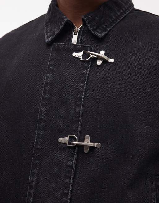 Liquor N Poker – Harrington-Jacke in Schwarz mit Schnallendetail, 2 von 5