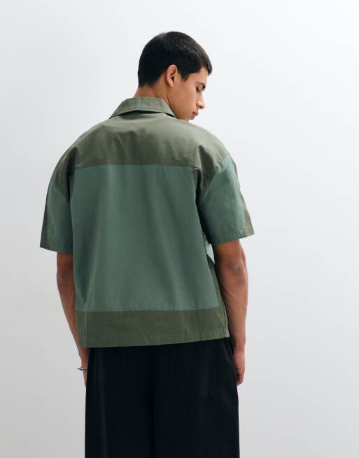 Liquor N Poker Hemd mit Panel-Details in Khaki, 4 von 5