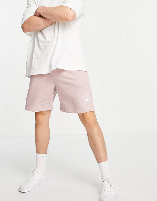 Liquor N Poker hockey club oversize shorts co-ord in soft pink