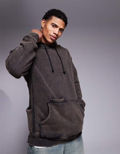 Liquor N Poker - Hoodie met zakdetail in bordeauxrood