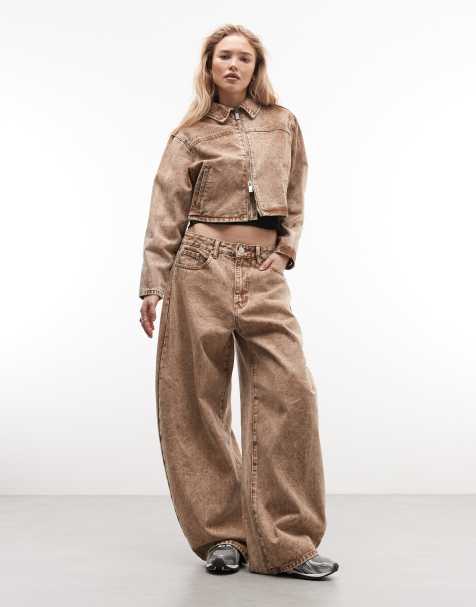 Liquor N Poker horseshoe jeans co-ord in stone - view 1