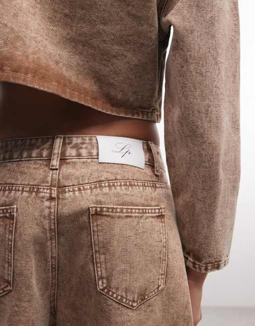 Liquor N Poker horseshoe jeans co-ord in stone, 3 of 5