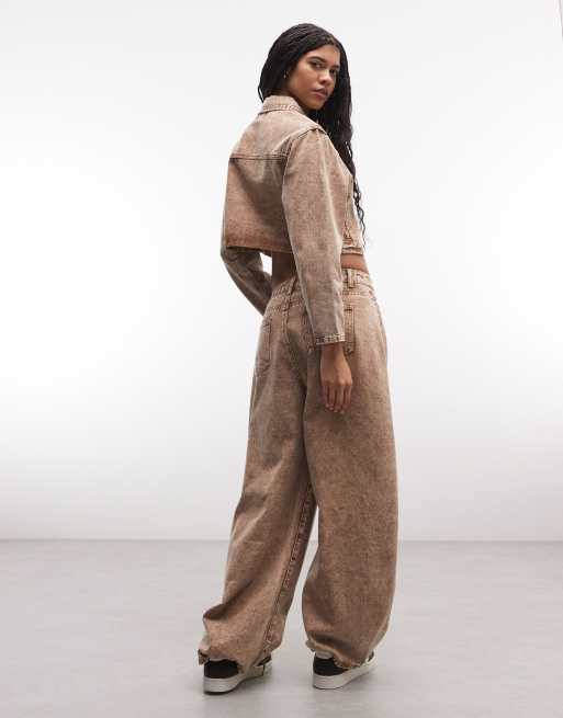 Liquor N Poker horseshoe jeans co-ord in stone, 5 of 5