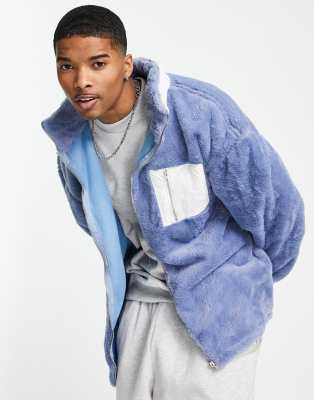 Light blue cheap fuzzy jacket