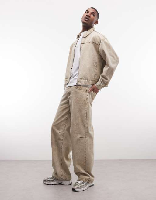 Liquor N Poker - Jean baggy décontracté d'ensemble - Beige, 3 de 5