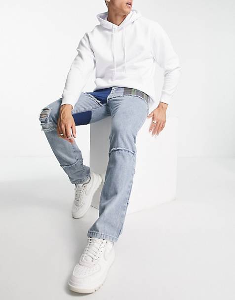 Jean baggy Jean ASOS pour homme en coloris Blanc Homme Vêtements Jeans Jeans décontractés et amples 