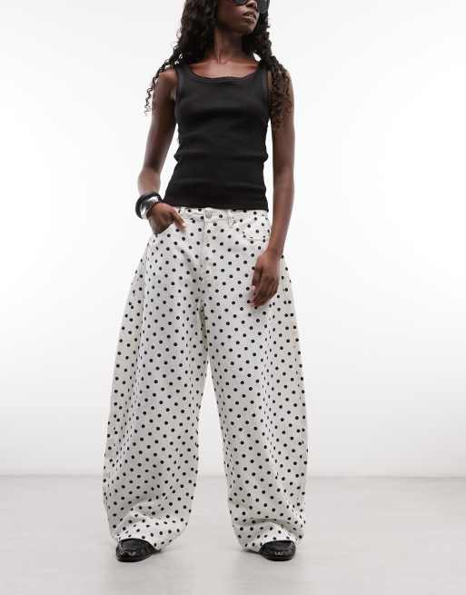 Liquor N Poker - Jeans ampi a palloncino multicolore a pois, 1 di 5