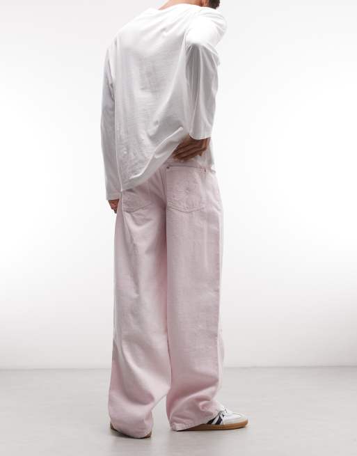 Liquor N Poker - Jeans comodi ampi lavaggio rosa, 2 di 5