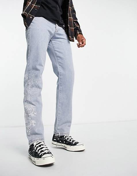 Blu M sconto 95% MODA UOMO Jeans Consumato NoName Jeans dritti 