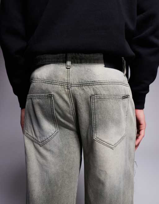 Liquor N Poker – Jeans in Grün mit Bahnendesign, 4 von 5