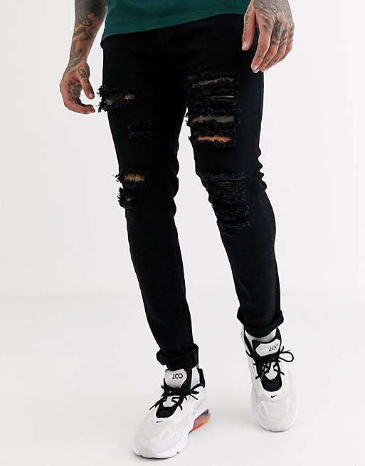 Liquor N Poker - Jeans skinny con strappi neri