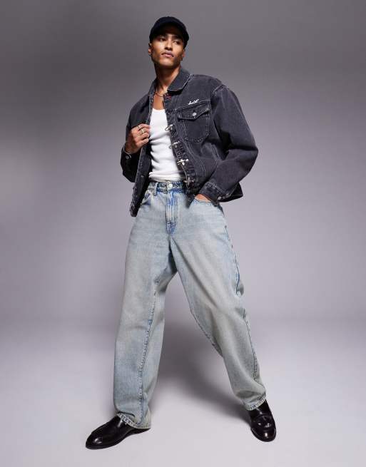 Liquor N Poker – Jeansjacke in schwarzer Waschung , 2 von 4