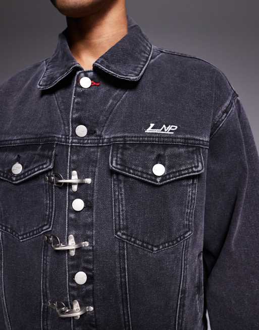 Liquor N Poker – Jeansjacke in schwarzer Waschung , 3 von 4