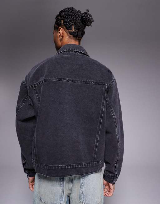 Liquor N Poker – Jeansjacke in schwarzer Waschung , 4 von 4