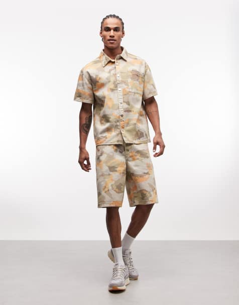 Liquor N Poker - Jorts di jeans mimetici in coordinato - view 1