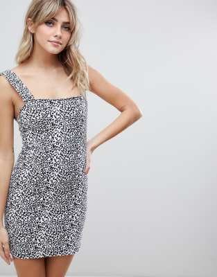 denim leopard print dress