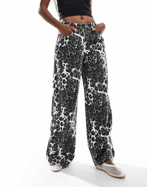Liquor N Poker leopard print jeans in multi - view 1