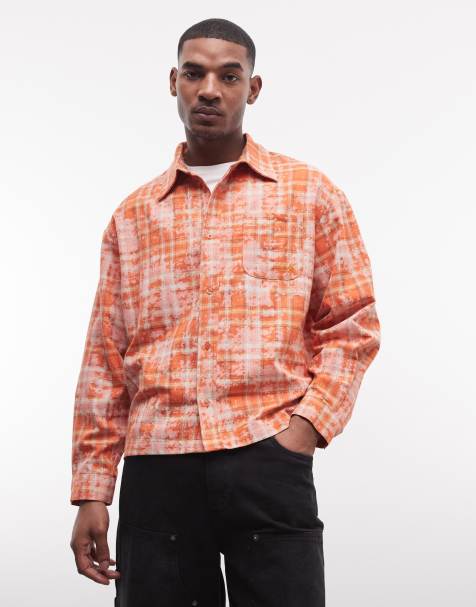 Liquor N Poker long sleeve shirt in burnt orange check - view 1