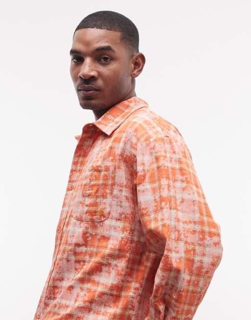 Liquor N Poker long sleeve shirt in burnt orange check, 4 of 5
