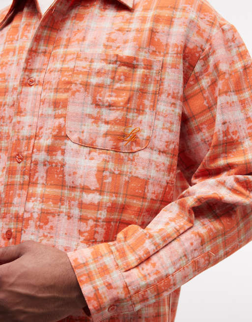Liquor N Poker long sleeve shirt in burnt orange check, 5 of 5