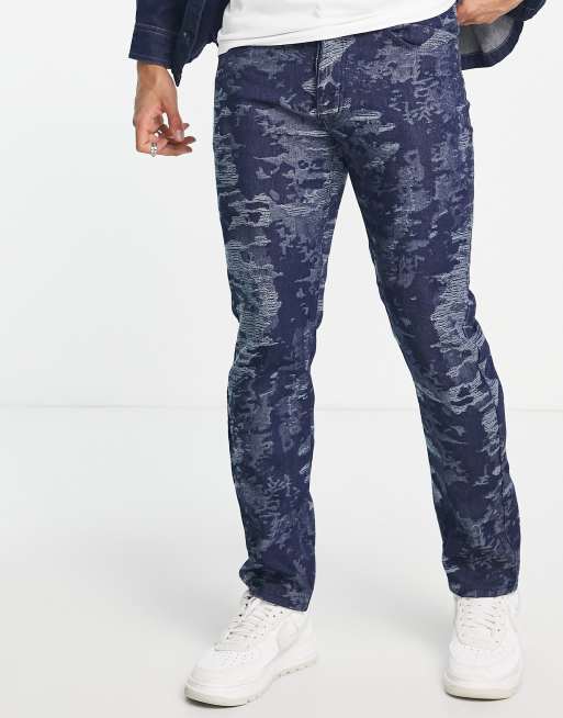 Camo blue shops jeans