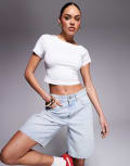 [Liquor N Poker] Liquor N Poker off the shoulder cut out top with back buckle detail in off white XS Off white