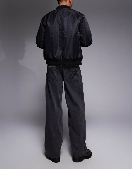 Liquor N Poker - Onyx - Jeans ampi neri con zip, 2 di 5