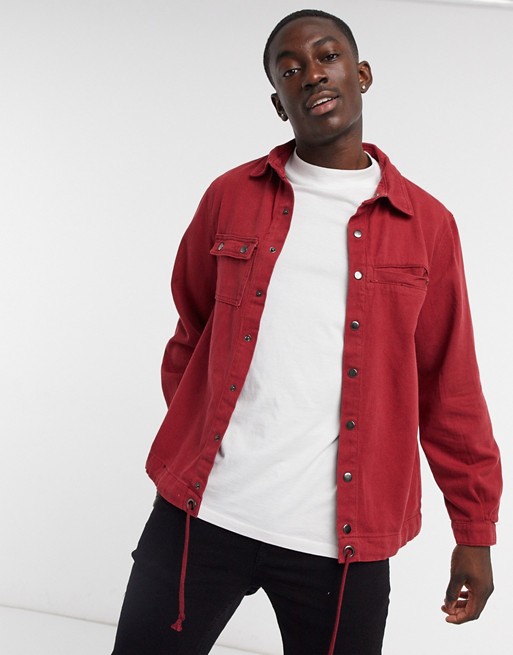Liquor N Poker overshirt in washed red
