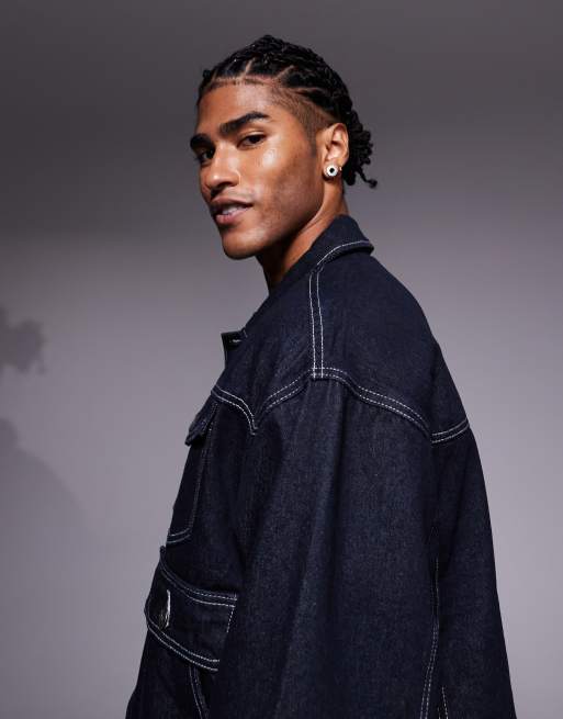 Liquor N Poker oversized carpenter denim jacket in raw indigo wash - part of a set