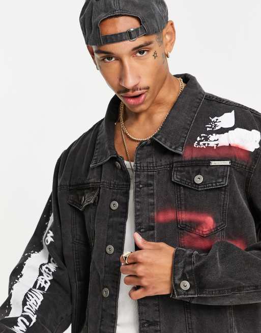 Mens graphic 2025 jean jacket