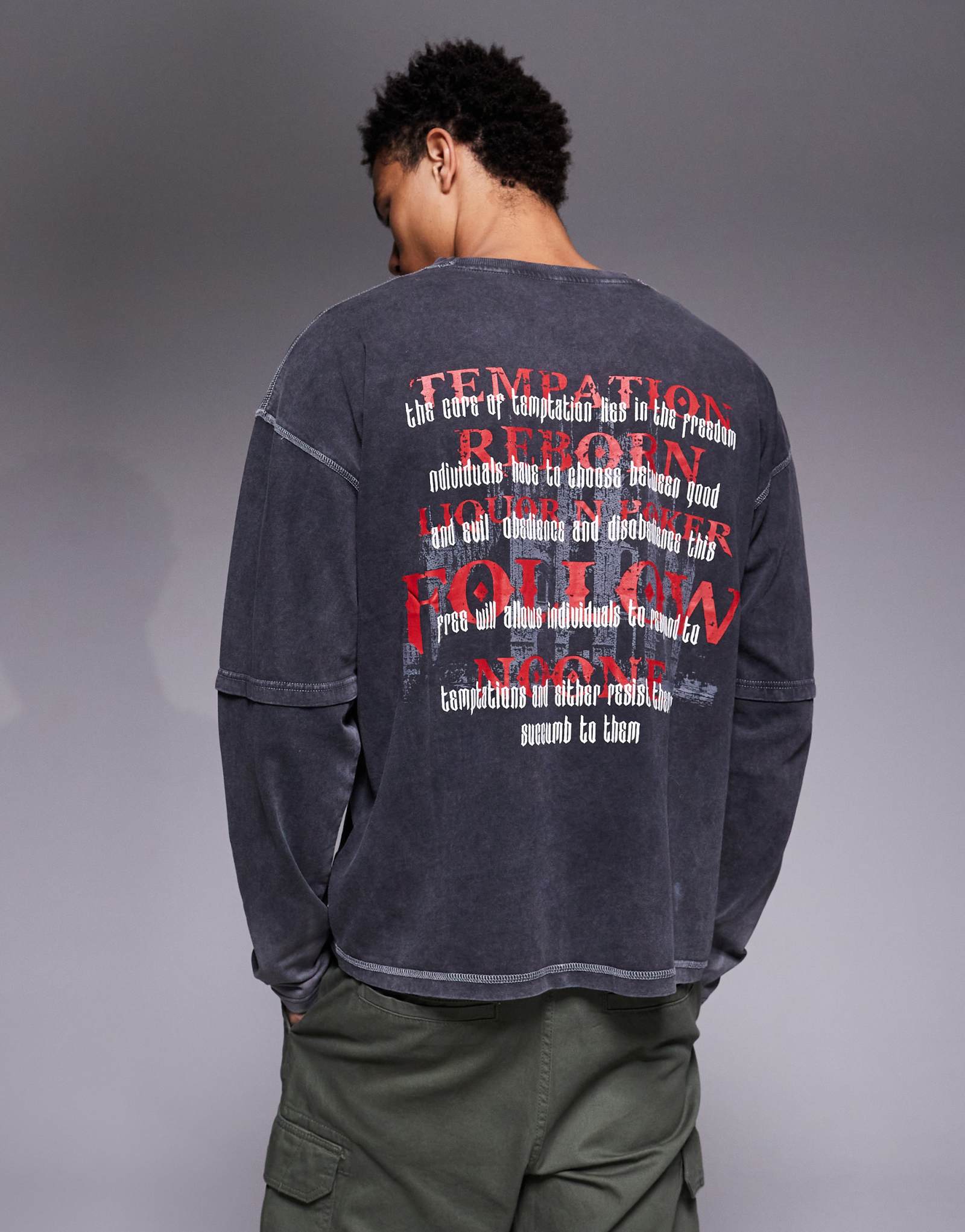 Футболка Liquor N Poker с длинными рукавами и надписью Principles of Life черного цвета